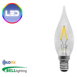 BELL Lighting 1W LED Filament Chandelier Bulb 100 Lumens (Small Edison Screw) - Glo Fix