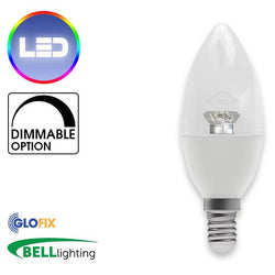 BELL Lighting 4W LED Candle Clear 250 Lumens (Small Edison Screw) Replaces 40W