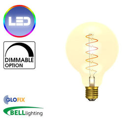 BELL Lighting 4W LED Vintage Soft Coil Vertical Filament Globe (Edison Screw) - Glo Fix