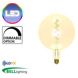 BELL Lighting 4W LED Vintage Soft Coil Vertical Filament Giant Globe (Edison Screw) - Glo Fix