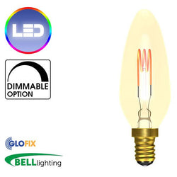 BELL Lighting 4W LED Vintage Soft Coil Vertical Filament Candle (Small Edison Screw) - Glo Fix