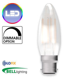BayonetCap(B22)22mm - BELL Lighting 4W LED Filament Satin Candle 470 Lumens (Bayonet Cap) Replaces 40W