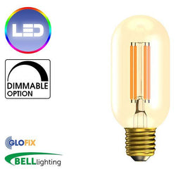 Edison Screw Cap (E27) 27mm - BELL Lighting 4W LED Vintage Tubular 300 Lumens (Edison Screw Cap)