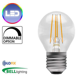 EdisonScrewCap - BELL Lighting 4W LED Filament Clear Round 470 Lumens (Edison Screw Cap) Replaces 40W