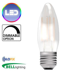 EdisonScrewCap - BELL Lighting 4W LED Filament Satin Candle 470 Lumens (Edison Screw Cap) Replaces 40W